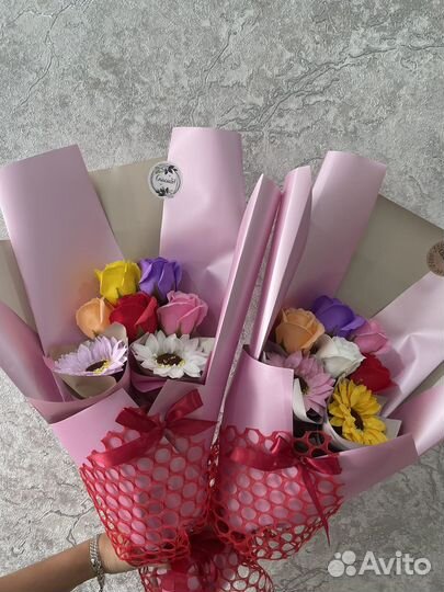 Букет из мыльных розочек