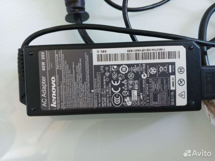 Блок питания для ноутбука Lenovo Thinkpad 65W 20V