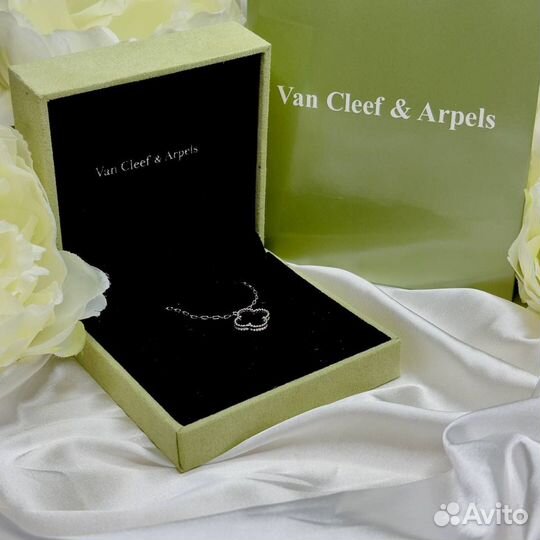 Комплект Van Cleef оникс в серебре