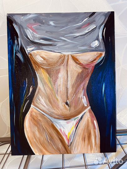 Картина девушка на холсте эротика