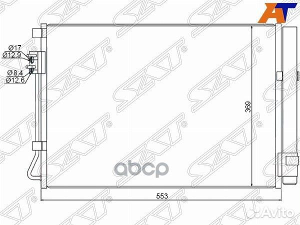 Радиатор кондиционера Hyundai Accent 11-17 / So