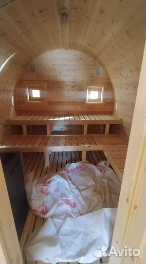 Баня бочка из лиственницы утепленная