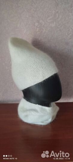 Комплект шапка и снуд из пуха норки