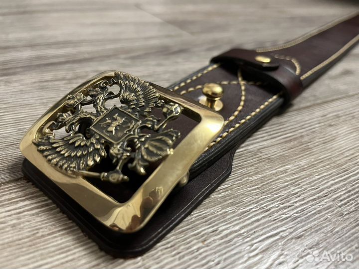 Ремень герб России с молитвой