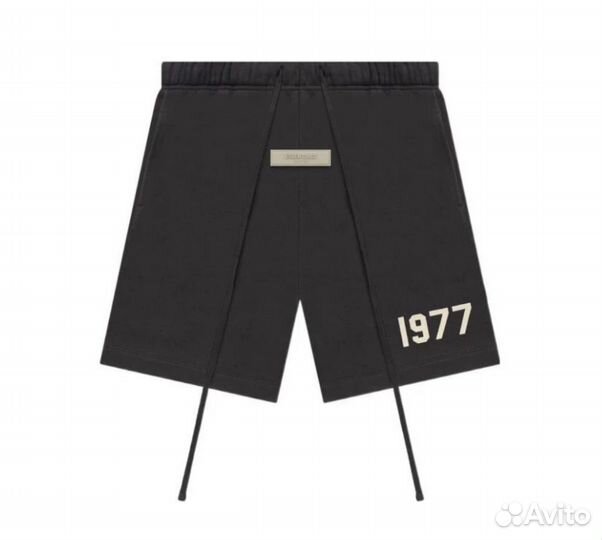 Шорты essentials fear of god оверсайз fog черные