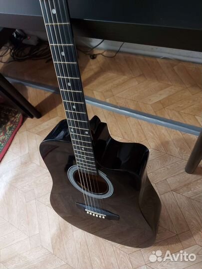 Fender squier sa-105CE dreadnought black + чехол