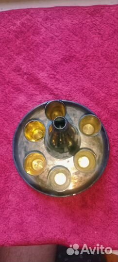 Мельхиоровый сервиз с позолотой