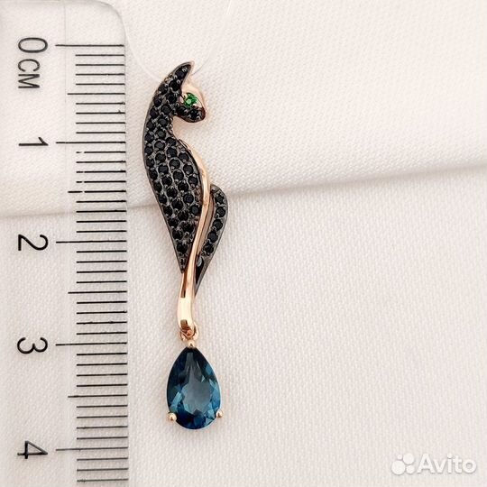 Золотая подвеска кошка топаз лондон Sokolov