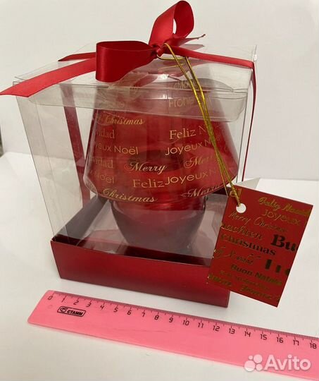 Рождественская свеча в стеклянном абажуре