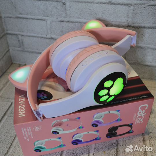 Наушники беспроводные детские с ушками светящиеся