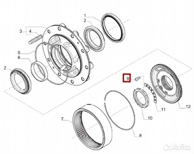 Болт крепления гайки ступицы Carraro