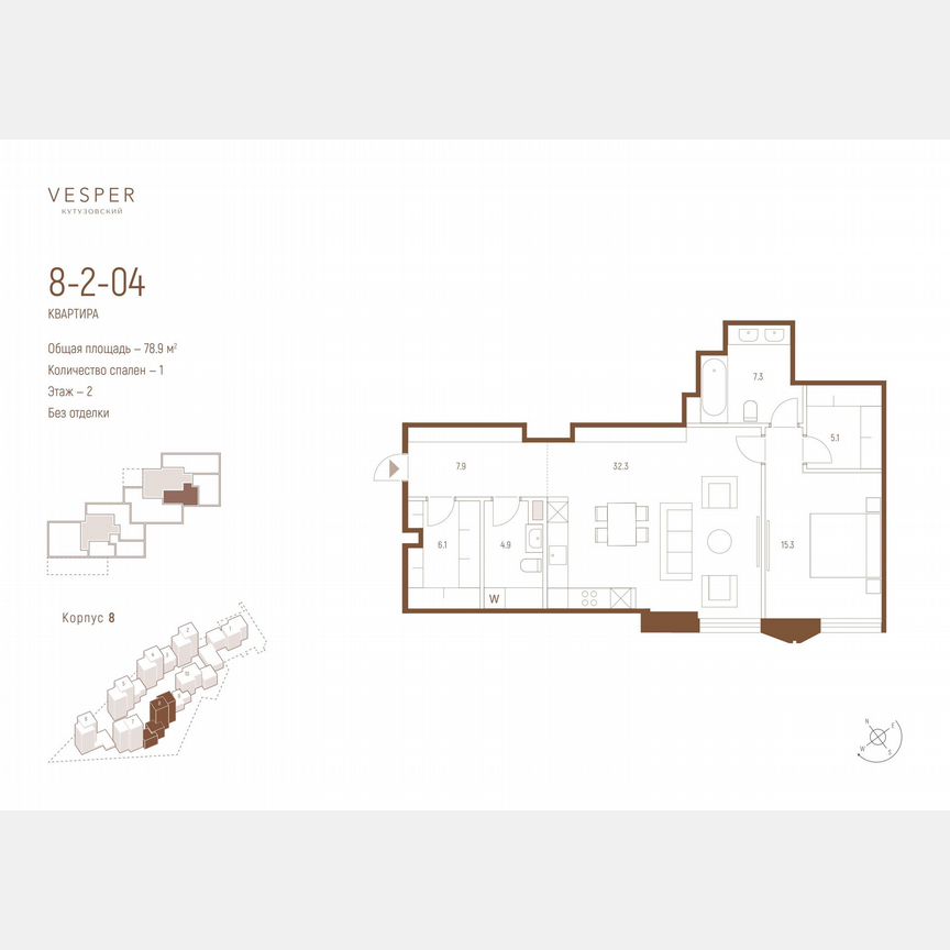 1-к. квартира, 78,9 м², 2/18 эт.