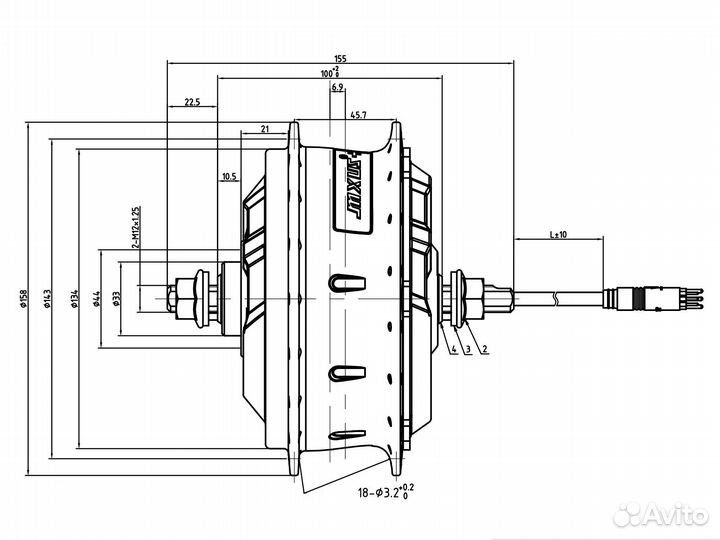 Комплект электровелосипеда 48В 500Вт