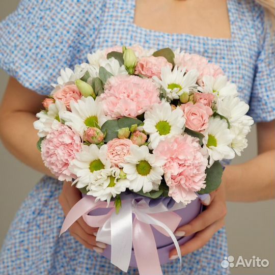 Композиция из диантусов и хризантем