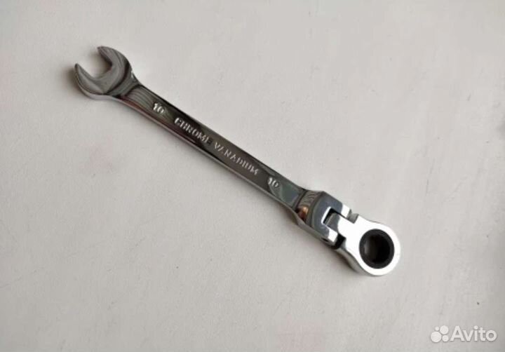 Ключ трещотка рожковый на 10