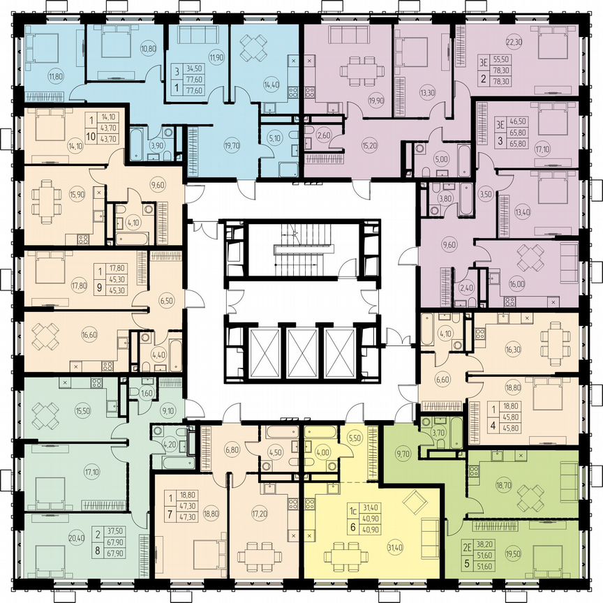 2-к. квартира, 67,9 м², 3/18 эт.