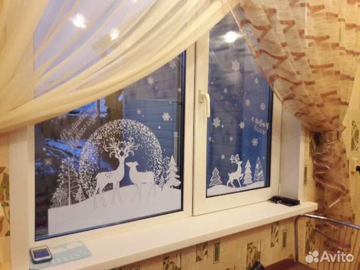 Новогодние наклейки на окна