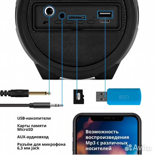 Колонка портативная, беспроводная, bluetooth