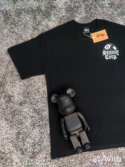 Футболка stussy corp tee черная