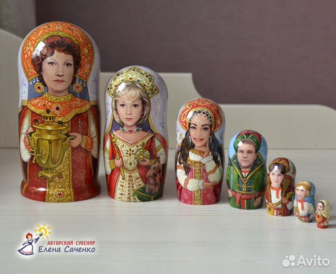 Сувениры портретные. Матрешка, яйцо, бокалы