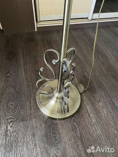 Торшер напольный бронза с хрусталем