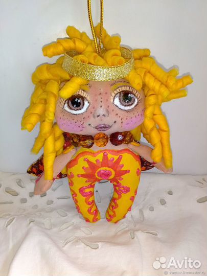 Ангел солнечный подарок кукла авторская