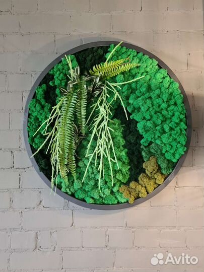 Панно из мха, искуственная зелень