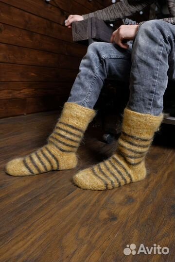 Тёплые мужские носки из овечьей шерсти