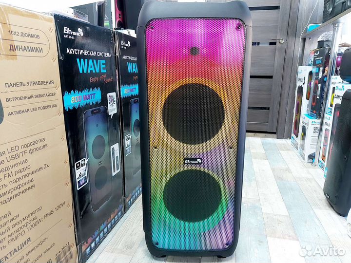 Колонка eltronic 20 56 два микрофона 150 ватт