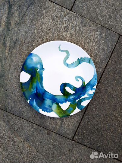 Тарелки авторские фарфор морские гады