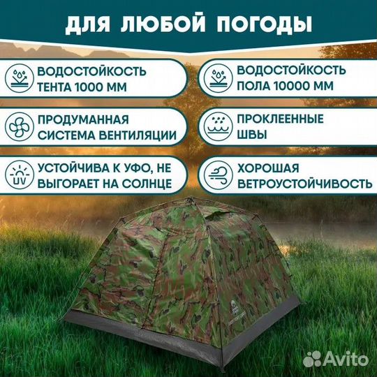 Палатка туристическая Jungle Camp Easy Tent Camo 3