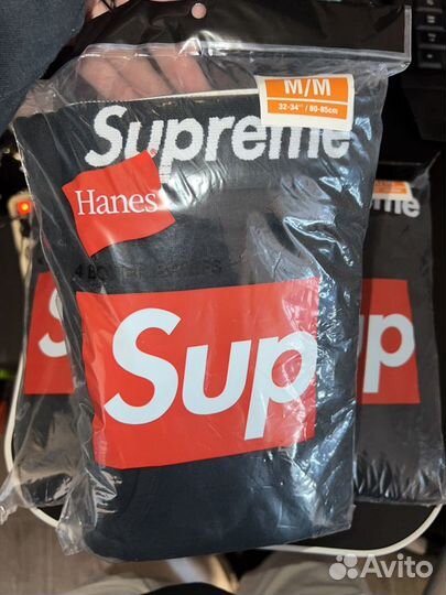 Трусы Supreme x Hanes Boxers (Black) оригинал