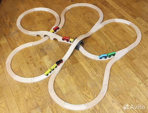 Деревянная железная дорога IKEA 4 состава купить в Москве | Личные вещи ...