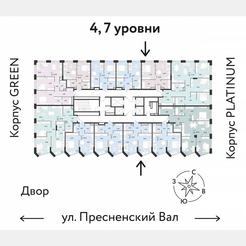 3-к. квартира, 65,7 м², 7/27 эт.