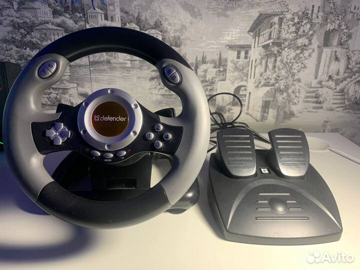 Игровой руль с педалями