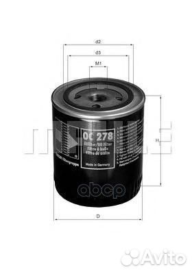 Фильтр масляный OC278 Mahle/Knecht