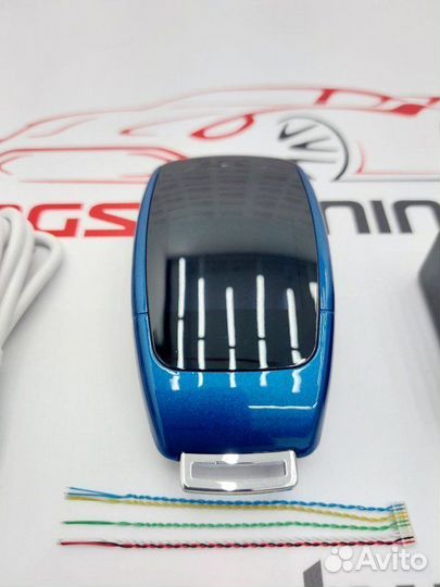 Смарт ключ Mercedes синий с экраном Мерседес