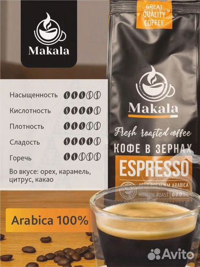 Makala - свежеобжаренный ароматный кофе опт 6 кг