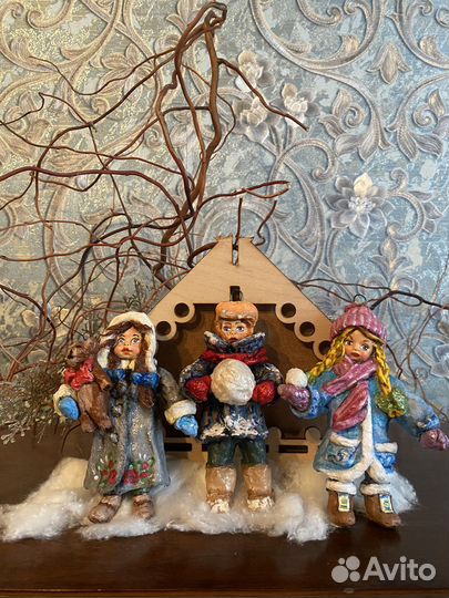 Ватные елочные игрушки