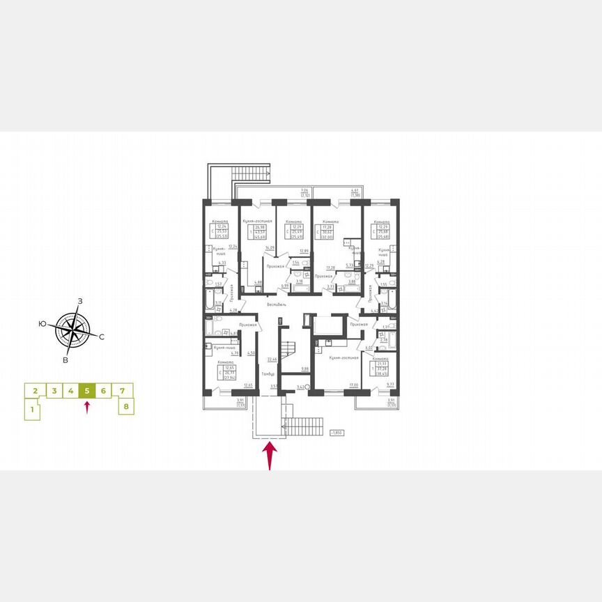 Квартира-студия, 31,7 м², 1/5 эт.
