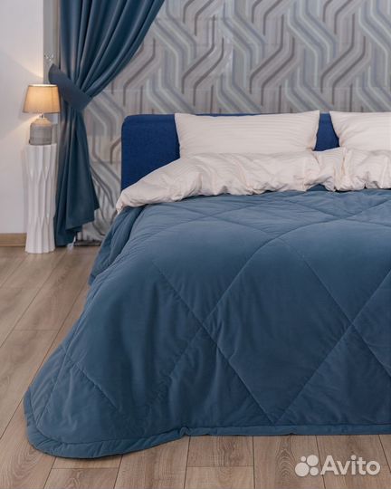 Покрывало богема серо-голубой новое на кровать