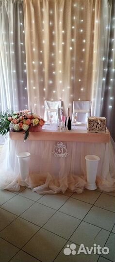 Тюль, скатерть, юбка на стол, цветы