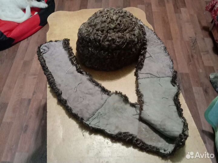 Шапка каракуль женская И воротни