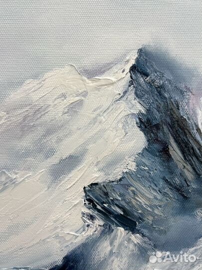 Картина маслом Горы в снегу