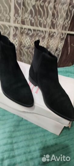 Полусапоги женские замшевые