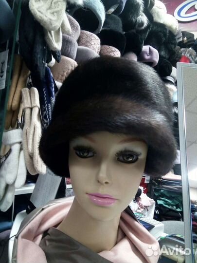 Шляпка новая из цельной шкурки норки