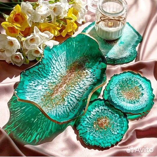 Изделия из эпоксидной смолы, посуда, подарки