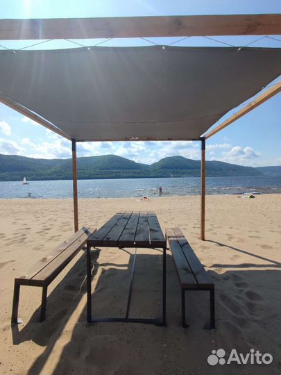 Стол и лавки лофт