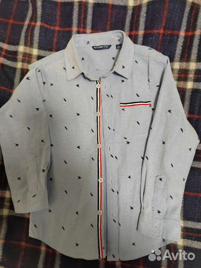 Рубашка детская мужская голубая