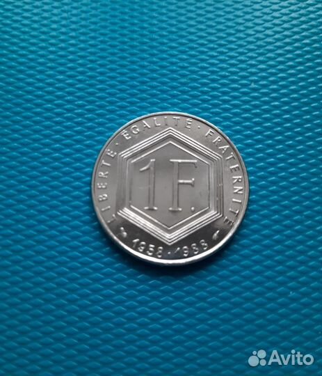 Монета Франция 1 франк 1988 г.в., юбилейная, новая